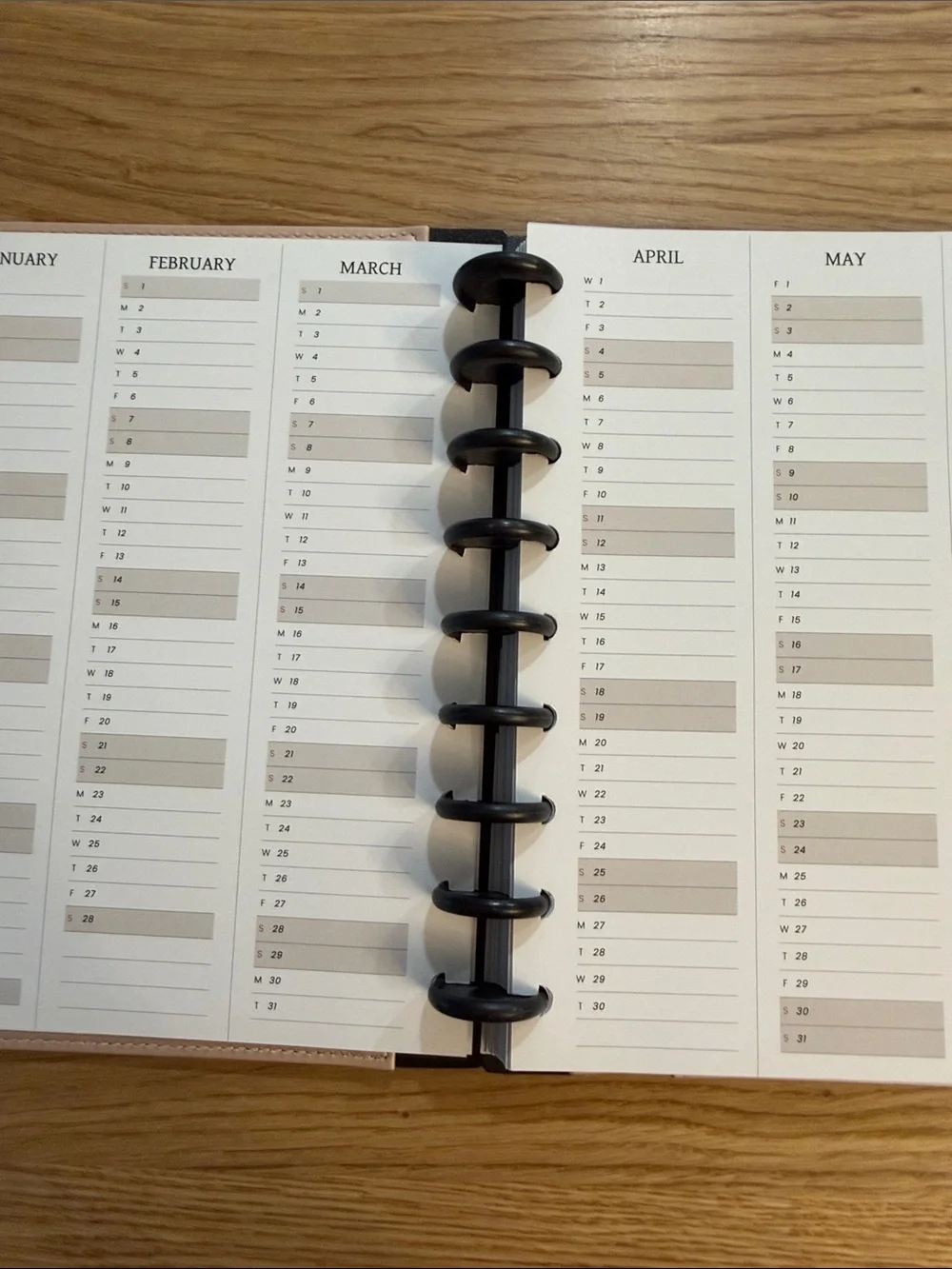 2026 Rose Gold Disc-Bound Planner with Elastic Closure